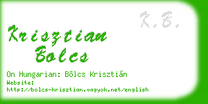 krisztian bolcs business card
